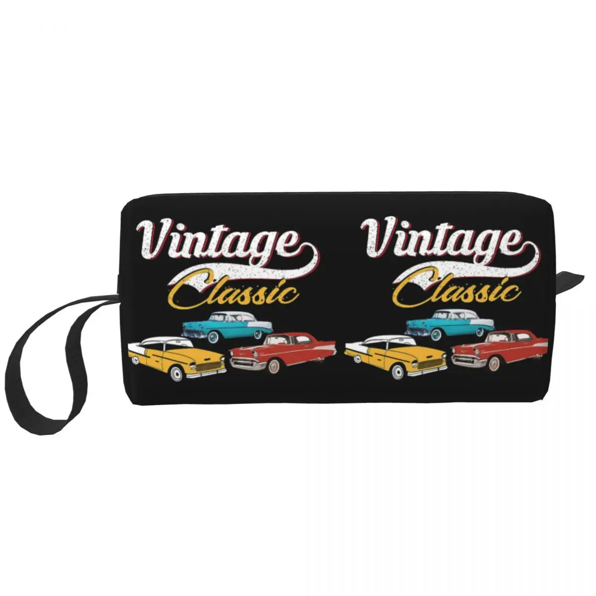 Vintage Classic Chevy Car Makeup Bag Cosmetic Organizer Storage Dopp Kit Toiletry Cosmetic Bag Women Beauty Travel Pencil Case