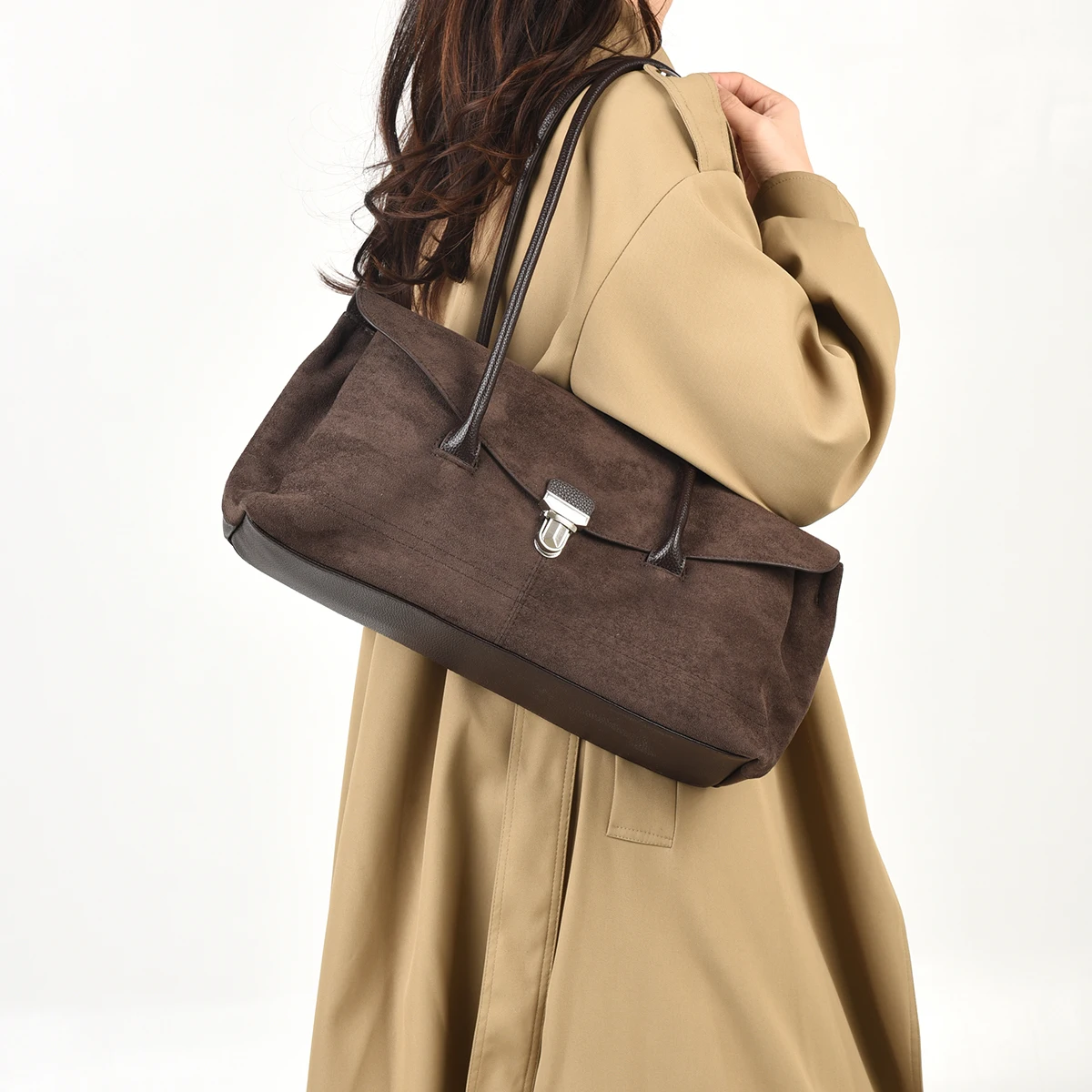 Solid Color New Shoulder Bag PU Leather Handbag for Women Vintage Style Luxury Look Fashionable and Durable Bag for Daily Use