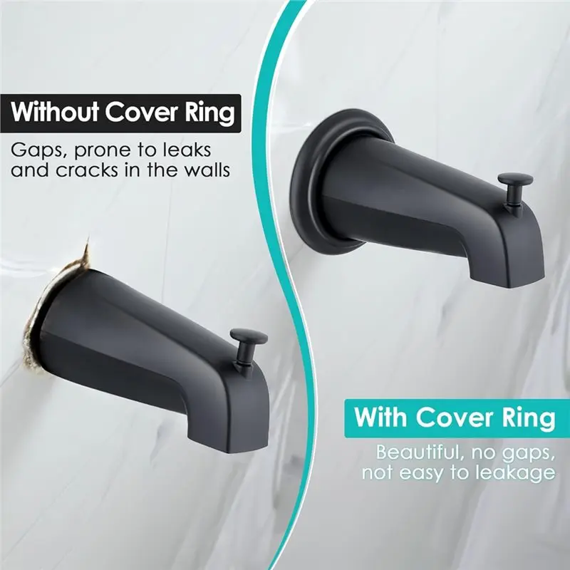 FAST-Bathroom Tub Spout Cover Ring With Metal Finish Wall Front Mount Faucet Including Shower Diverter 1/2