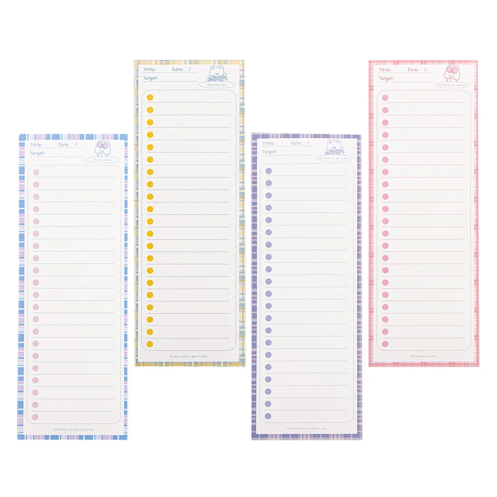 

4pcs Note Pads Paper Smooth Writing Daily Planner Small Notepads Tear Off Memo Pad Portable Schedule Plan Student