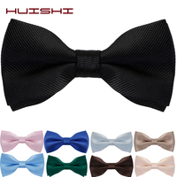 HUISHI Bow Ties For Men Solid Stripe Black Pearl White Bowtie Elegant Mans Bussiness Wedding Party Accessories Butterfly Bow