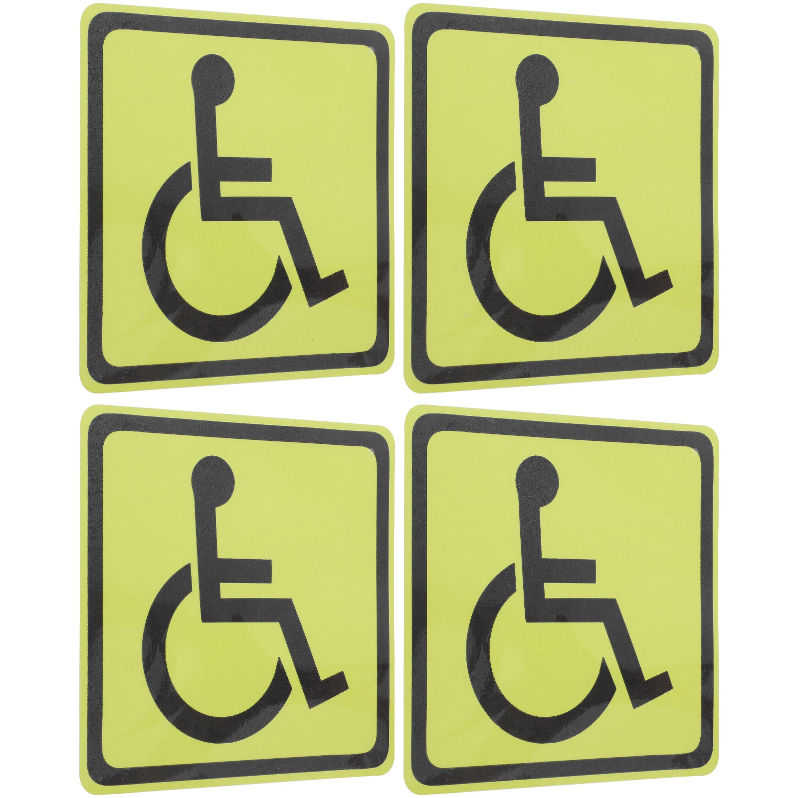 4Pcs Versatile Handicap Sign Decals Wheelchair Symbol Stickers Safety Tags For Disabled Accessibility Awareness