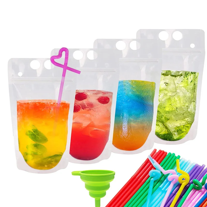 

2000Pcs/Lot 500ML Frosted Drink Pouches Clear Transparent Plastic Bag Juice Stand Up Spout Spout Fruit Juice Pouches Wholesale