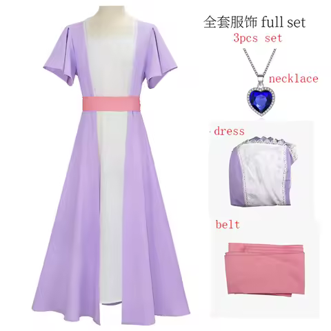 Titanic Rose Jack Female Lead Dress Light Purple Chiffon Dress Evening Tea Dress Cosplay Stage Performance Costume Set