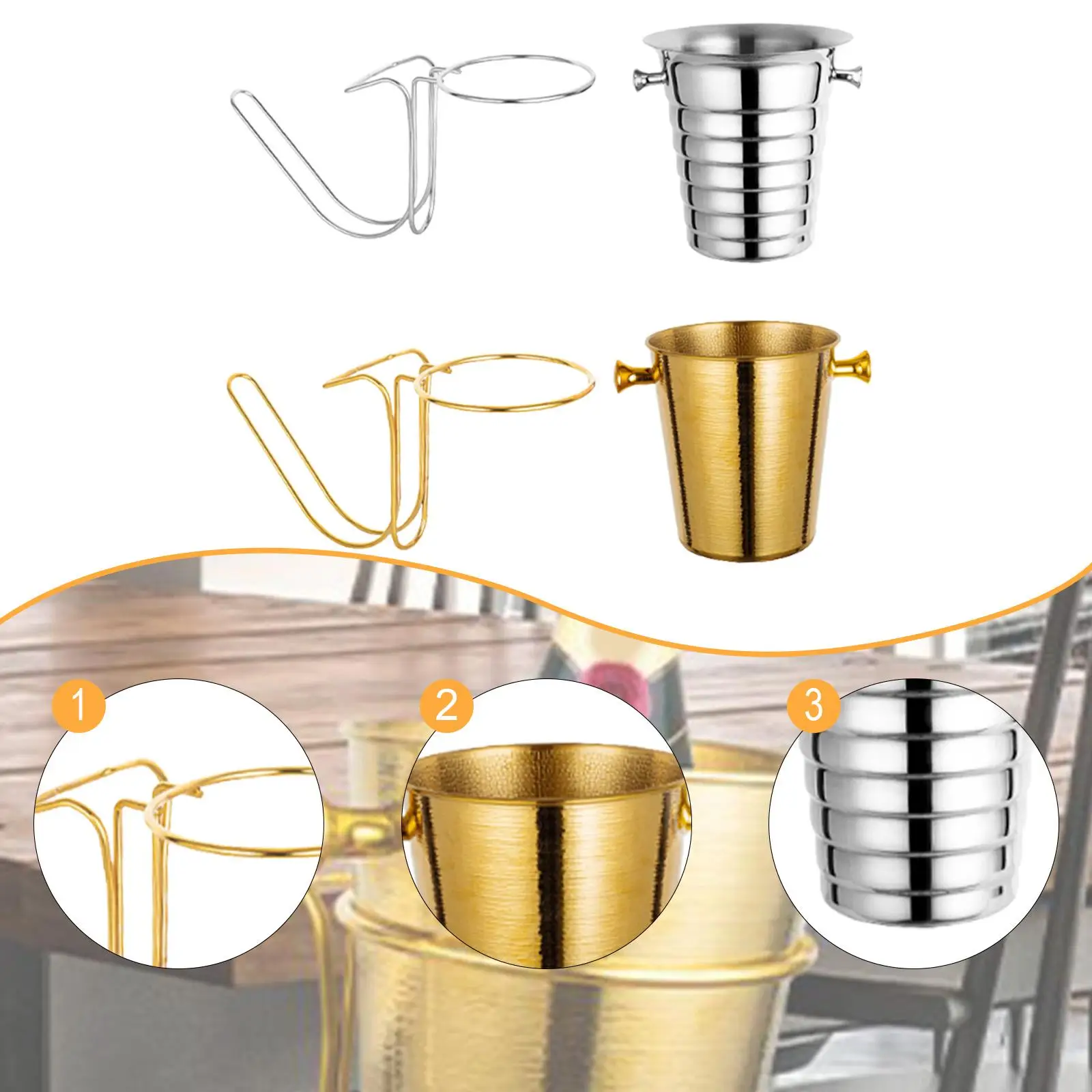 

Desktop Ice Bucket Stand Champagne Bucket Holder for Camping BBQ Outdoor