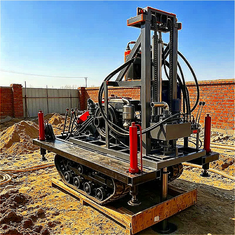 Crawler Mounted Small Water Well Drilling Rig Portable Hydraulic 180m  Geological Survey Farm Irrigation Water Well Customized