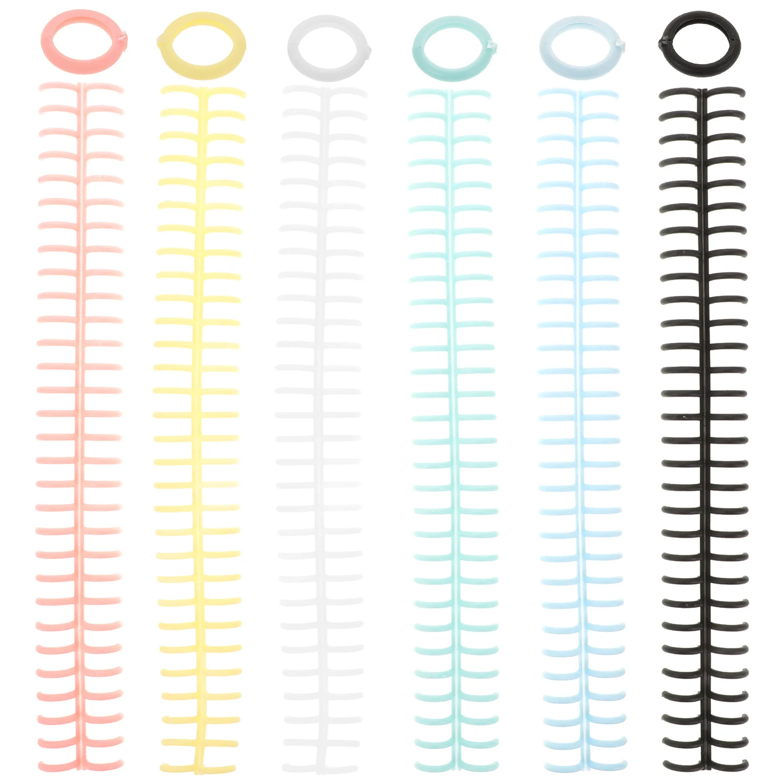 Anillos de encuadernación de colores, bobinas de encuadernación de hojas sueltas de plástico para cuaderno, álbum de recortes, Bloc de notas, suministros de organización Diy, 6 uds.