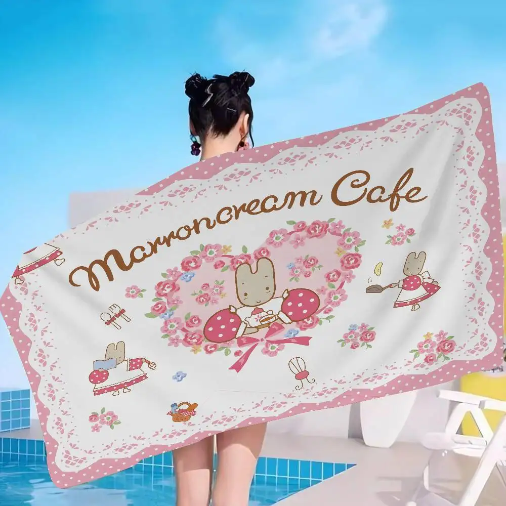 M-Marroncream-Cartoon Beach Towel Colorful Bath Towels for Girl Microfiber Quick Dry Custom Sand Free Beach Yoga Spa Gym Pool