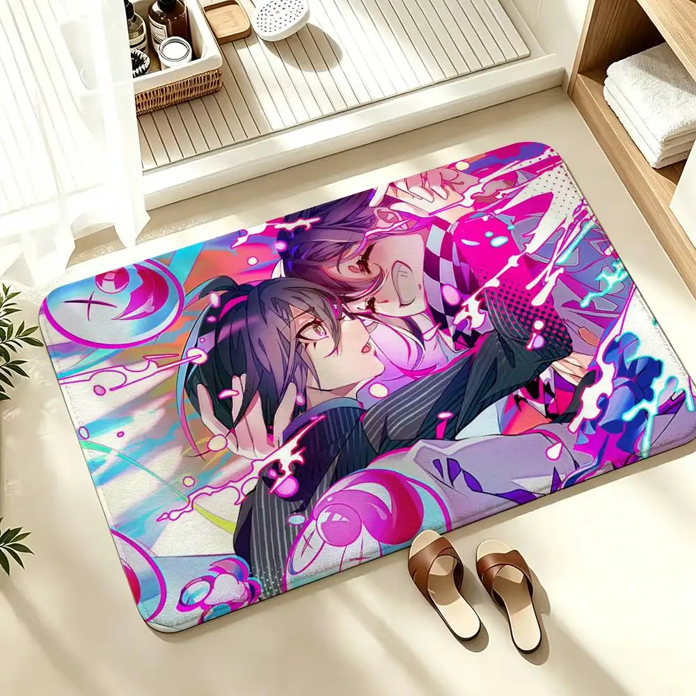 K-Kokichi O-Ouma Shuichi Saihara D-Danganronpa  Soft Absorbent Decorative Floor Mat for Bathroom Entryway Living Room