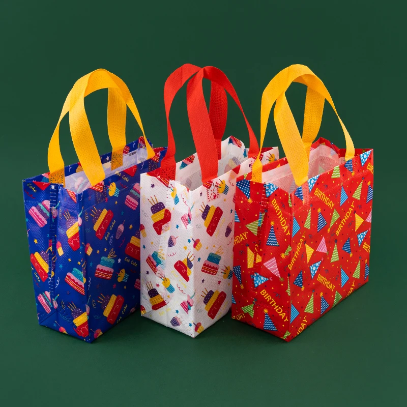 StoBag Party Watertight Non-woven Protable Bag Storag Packaging Clothes Candy Book Gifts Shipping Weeding Kids Birthday Suppily