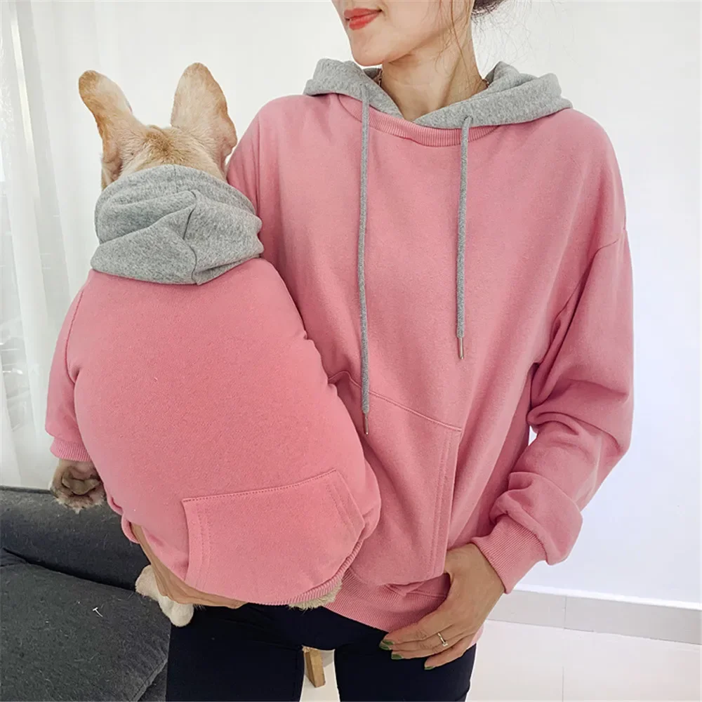 Miflame Family Dog Clothes For Small Dogs And Owner Matching Outfits Set French Bulldog Casual Pet Clothes Patchwork Dog Hoodies