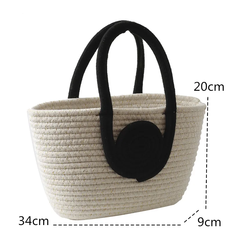 New Large Capacity Girls Straw Braided Handbag Women\'s Out Commuter Tote Bag Female Simplicity Casual Summer Beach  Shoulder Bag