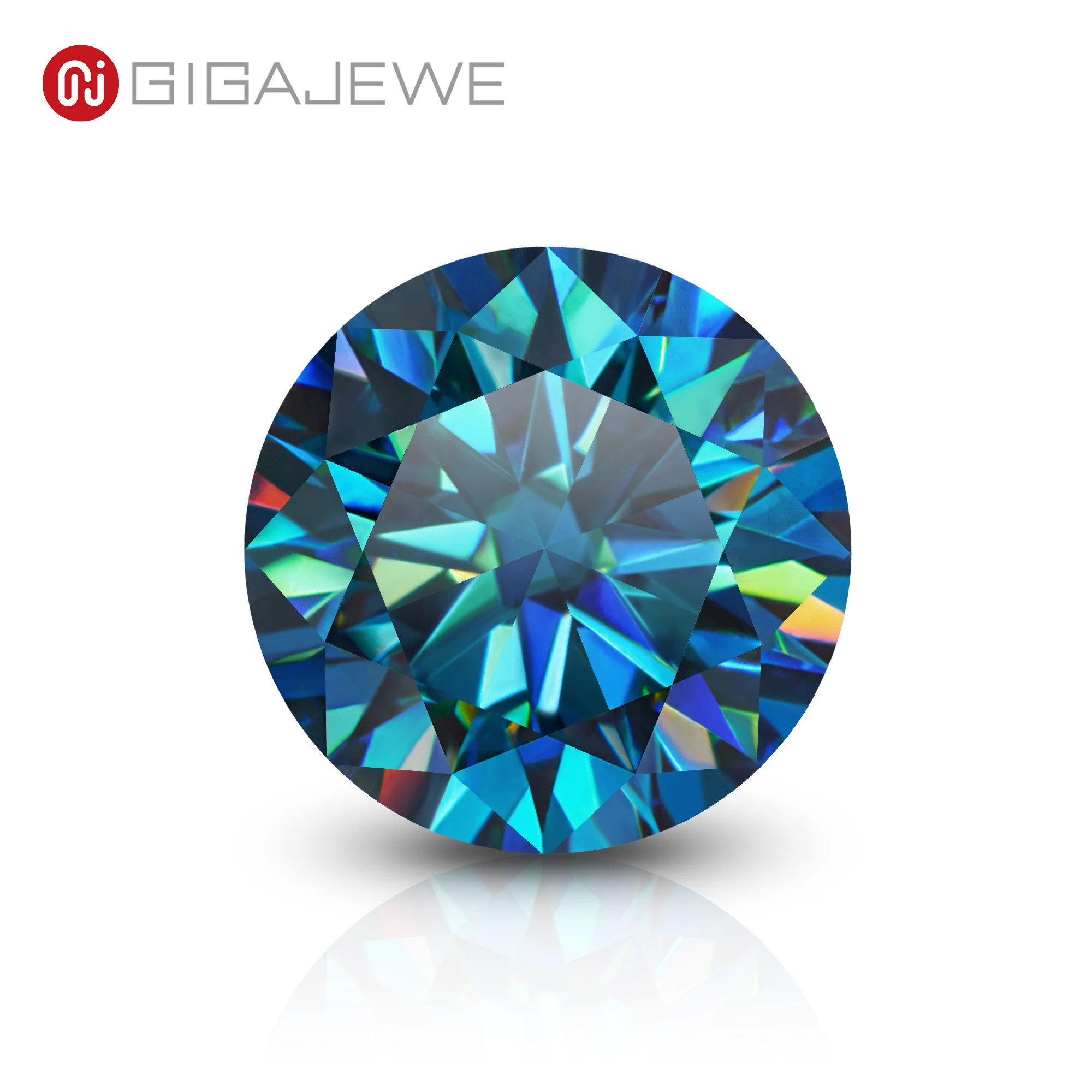 GIGAJEWE Moissanite Round Cut NovaColor Blue Color VVS1 Premium Gems Loose Diamond Test Passed Gemstone For Jewelry Making