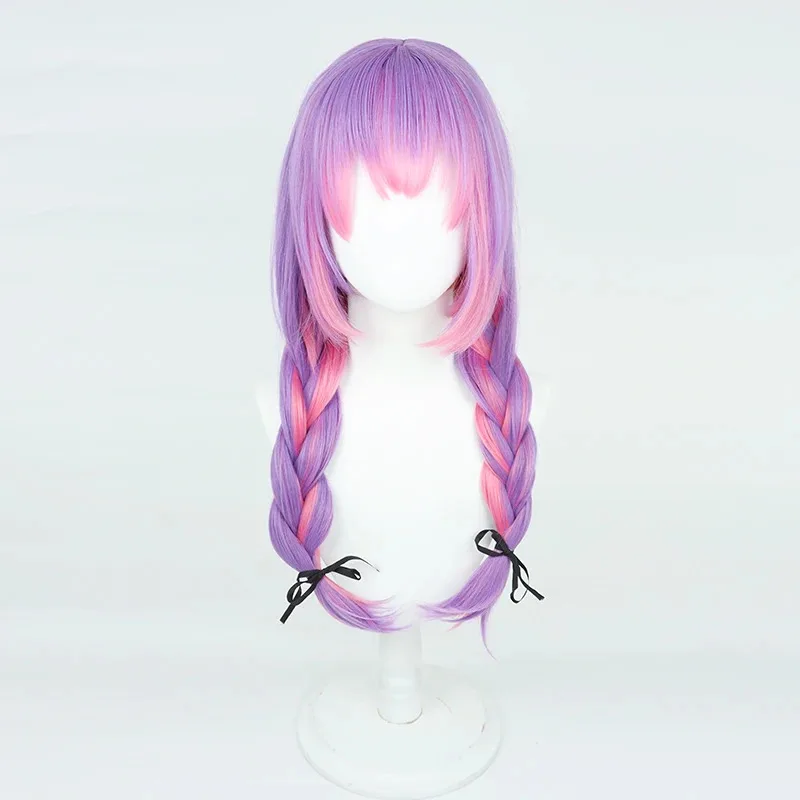 

2025 yiyi Hololive Vtuber Tokoyami Towa Cosplay Wig 60cm Long Pink Braided Heat Resistant Synthetic Hair Halloween Role Play Par