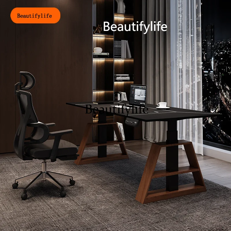 

B567 American Wooden Electric Lift Computer Desk Nordic Creative Designer Workbench Study Office Furniture Escritorio De Oficina