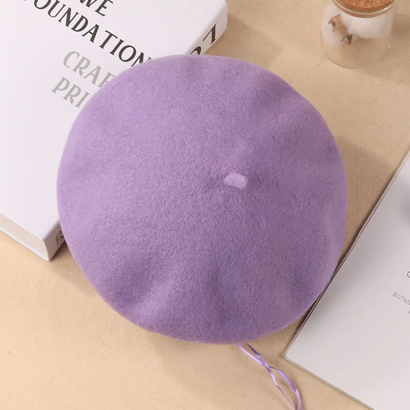 Best-Selling 2025 100% Wool Beret for Women - Winter Fall Versatile Artist Hat, High-Quality Felted Wool Cap