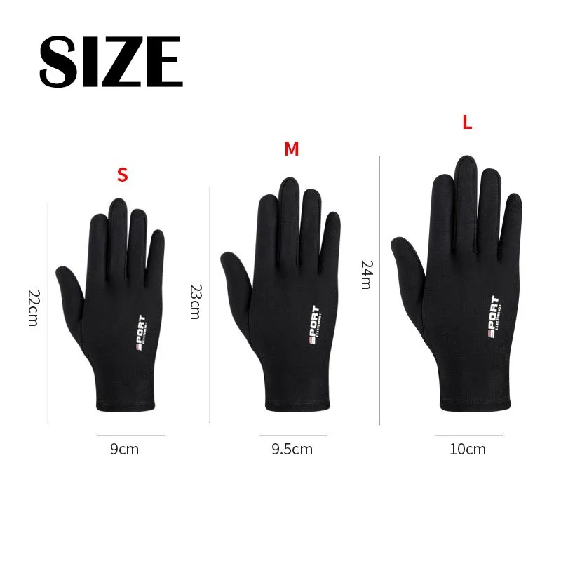 قفازات صيفية من الحرير الجليدي تعمل باللمس مضادة للانزلاق لصيد الأسماك في الهواء الطلق مقاومة للماء قفازات واقية من الشمس قفازات الدراجة