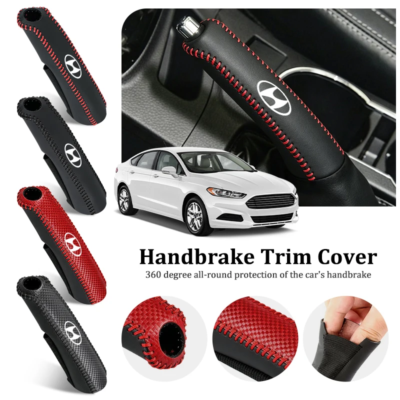 Couverture de frein à main en cuir, accessoires d'intérieur automobile pour Hyundai Azera GDI i10 i20 i30 i40 ix20 ix35 Sonata Santafe Veloster