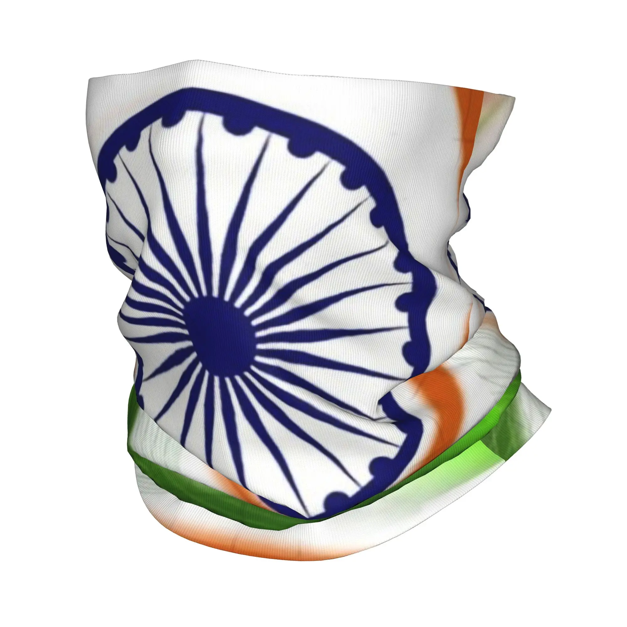 

Custom Indias Patriotic Neck Gaiter Men Women UV Protection Winter Flag Of Indias Bandana Scarf for Cycling