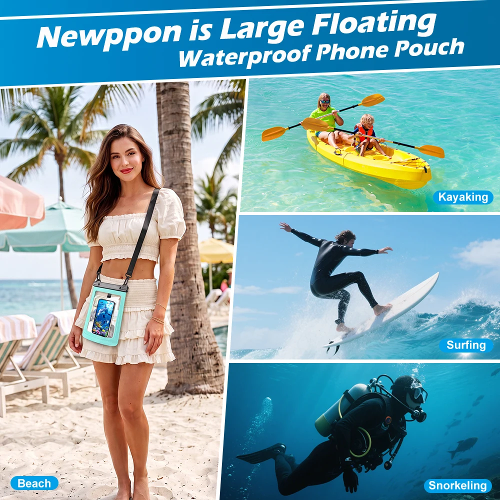 HAISSKY Large Capacity Swimming Bags For iPhone 18 17 16 15 Pro Max Air Boating Surfing Drifting Phone Cards Keys Storage Pouch