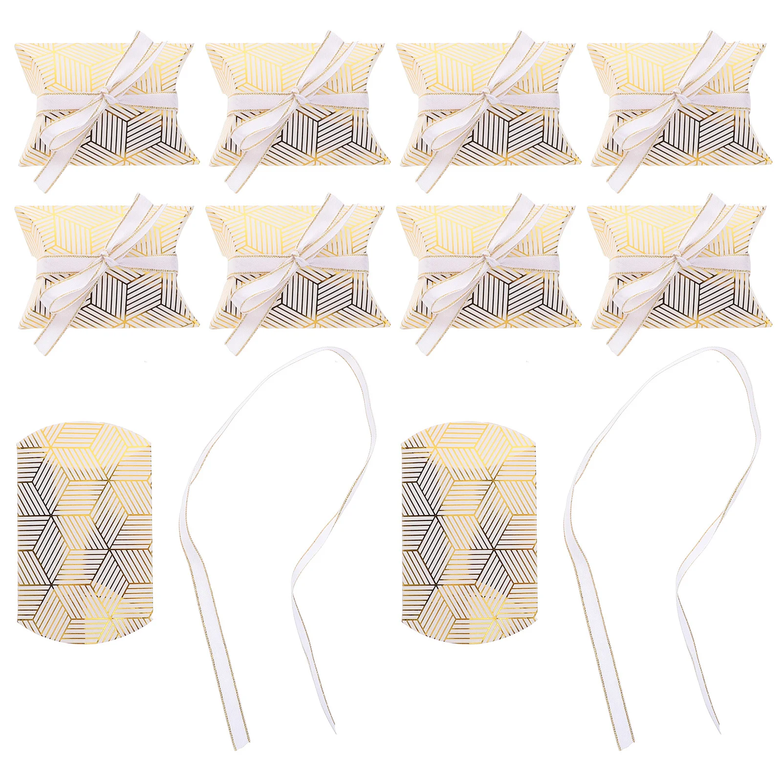 

50Pcs Small Pillow Gift Boxes Wedding Party Favors Ribbon Jewelry Soap Sweets Decorative Packaging Small Candy Boxes