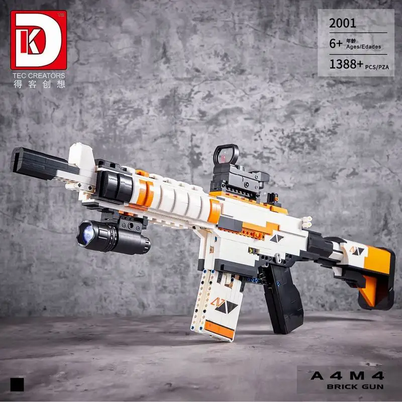التقنية M4A4 السيارات بندقية نموذج بندقية اللبنات مع مجموعة المحرك الطوب لعب هدية للأطفال الأطفال #2