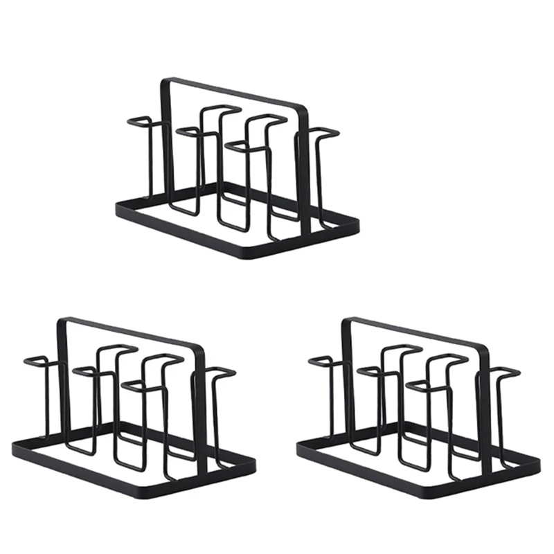 3X 6 Glass Cups Stand Holder Drying Shelf Kitchen Water Cup Rack Home Hanging Drainer Storage Rack Accessories