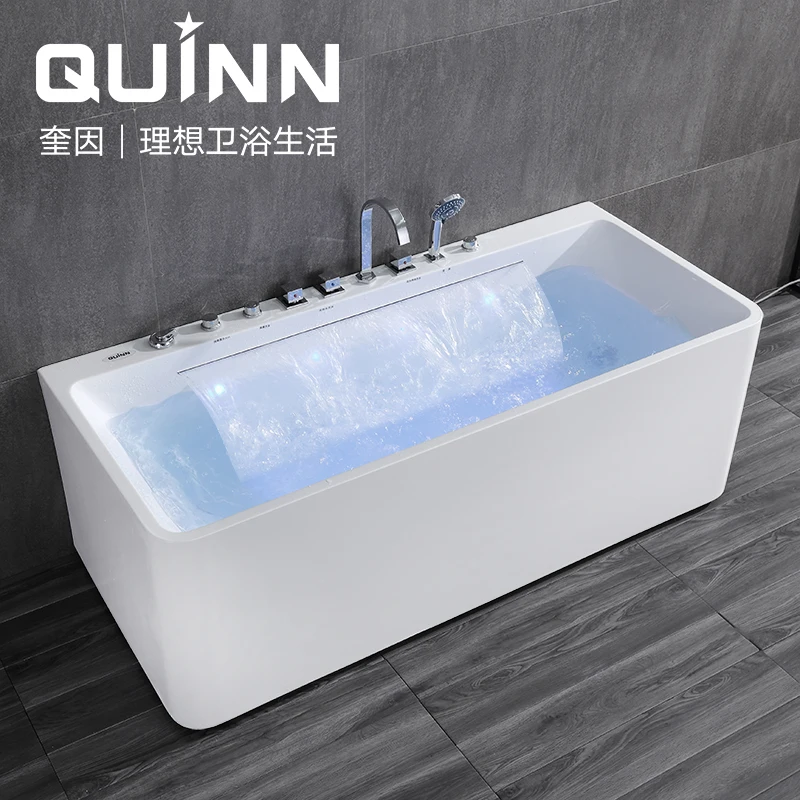 Independent bathtub, small household acrylic water curtain, waterfall, deep bubble bathtub