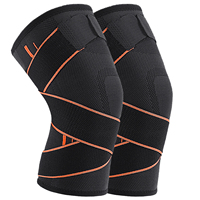 1 PC Outdoor Sports Knee Pads Four Seasons Nylon Breathable Straps Compression Support Joints Convenient Double Protective Sleev