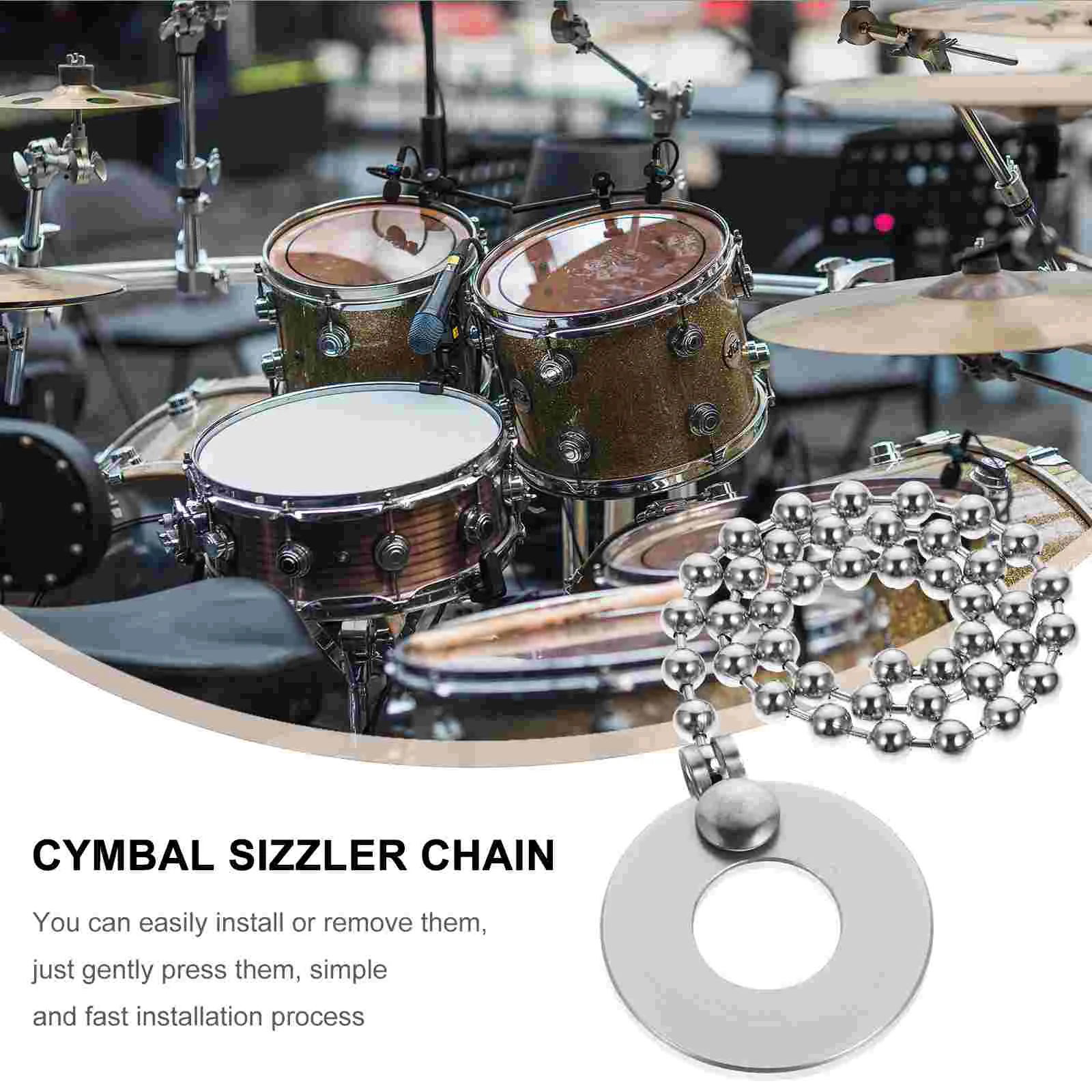 Ersatz Becken Sizzler Aluminium legierung Drum Kit Becken Rattler Kette Trommel Zubehör Becken Rattler für Drum Kit