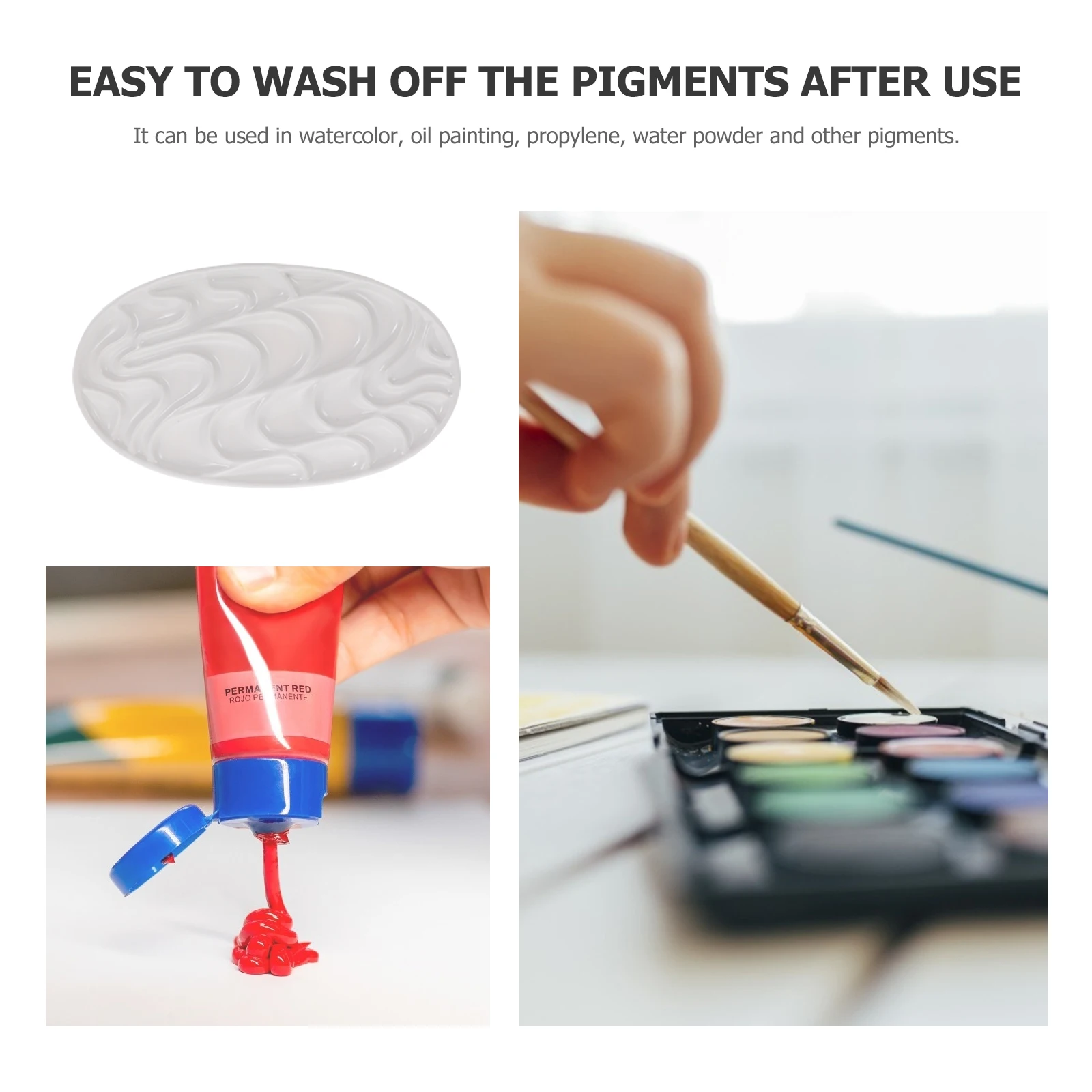 

1pc Paint Tray 30 Hole Imitation Porcelain Color Mixer Plate For Watercolor Oil Acrylic Gouache Pigment Mixing Art Painting