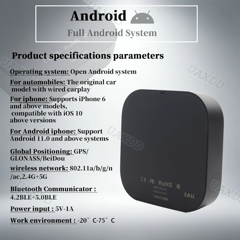 Full CarPlay AI box Car Android 13 YouTube Wireless Auto 3-in-1 USB Adapter TV GPS Navigation System Car to Mobile Connectivity