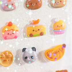 10Pcs/pack Cute Die-cut Flash Stickers Y2K Decorative Stickers for Scrapbooking DIY Phone Case Decoration Collage Material