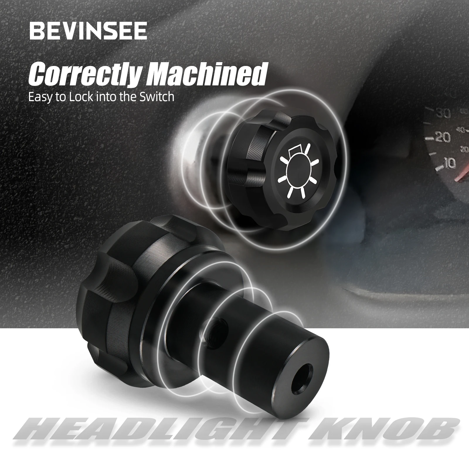 BEVINSEE Headlight Knob F5TZ11661A F5ZZ11661A for Ford Mustang 94-04 for Ford F150 F250 F350 92-97 for Ford Bronco 92-96