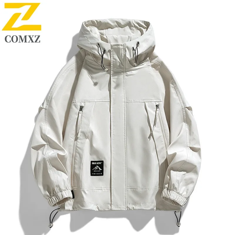

Plus Size New Jacket Men Casual Outdoor Walking Windproof Coat Lightweight Fashion Hooded Hiking Spring Autumn Garment M-9XL