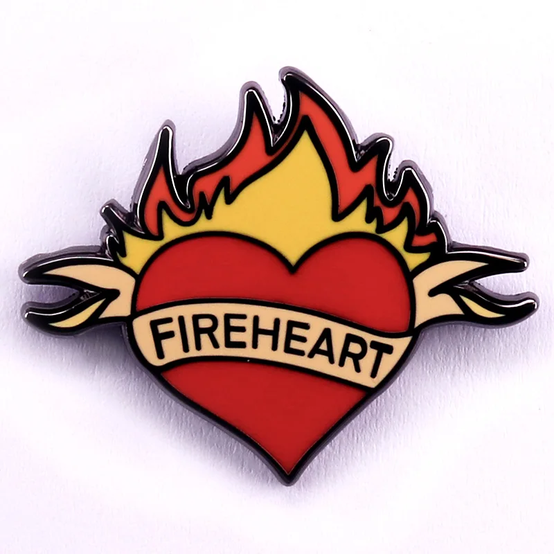 Fireheart Hard Enamel Pin Throne Of Glass Brooch Badge ACOTAR Pin Reading Lovers Jewelry Gifts