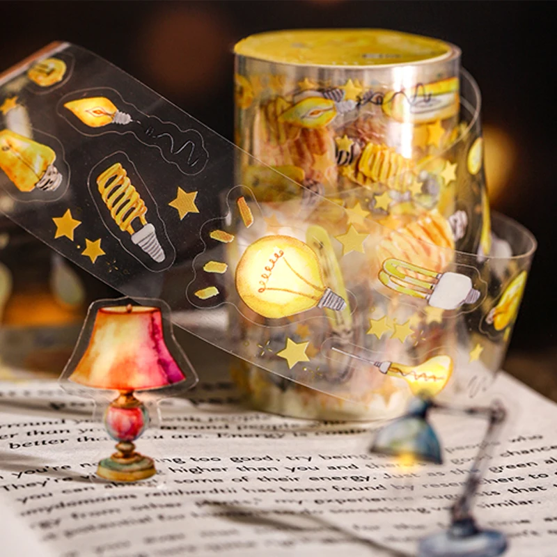 

Vintage Healing Light Die-Cut Washi Tape, Ideal for Journal Collage, Gift Wrapping, 3D Greeting Card Making & More
