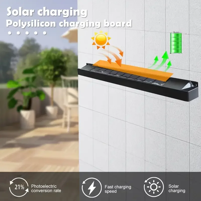 Solar Wall Lamp Waterproof Dusk To Dawn Lighting Suitable for Garden Courtyard Terrace Balcony Staircase Decoration