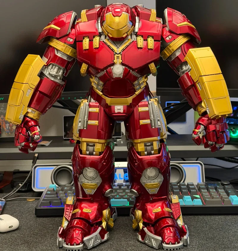 

Hot Marvel Avengers Iron Man Assembly Can Be Done By Hand To Adapt To Anti Hulk Action Figure With Led Birthday Gifts For Fans