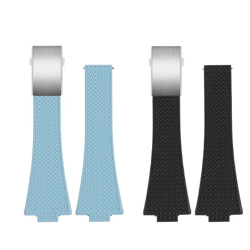 

For Tissot PRX Super Player T137.407 T137.907 Sports Watchband Men's 12mm FKM Rubber Strap Folding Buckle Fluororubber Bracelet