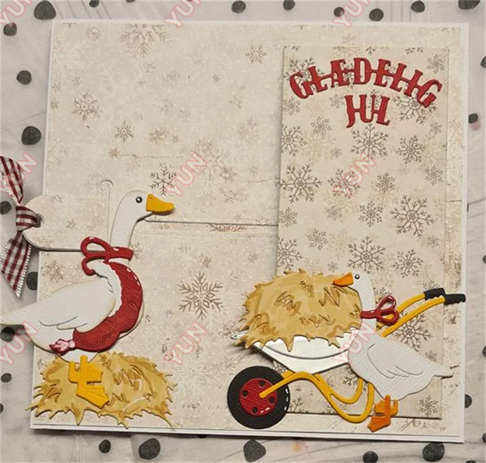 New 2024 Christmas Merry Pig Duck Angel Snowman Metal Cutting Dies Making DIY Home Gift Greeting Card Scrapbooking Decor Stencil