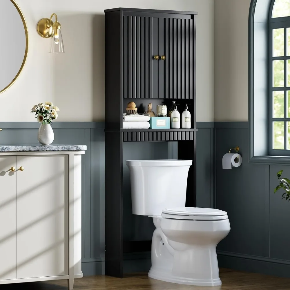 

Over The Toilet Storage Cabinet, Over The Toilet Storage with Fluted Door, Over Toilet Storage Cabinet with Adjustable Shelf Abo