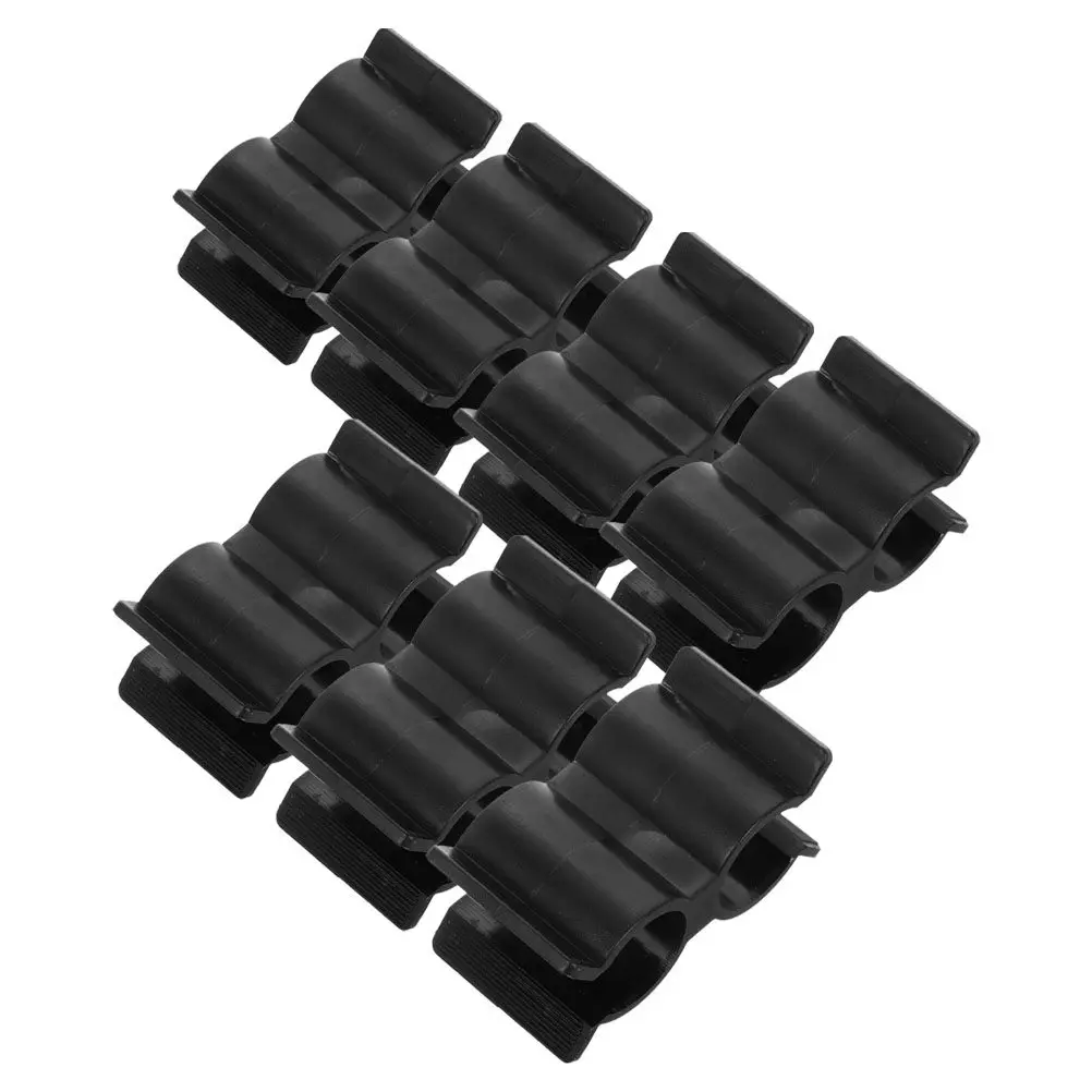 

7Pcs Double Port Clamps Heavy Duty Black Nylon Boat Rv Marine Tube Clips for Secure Hose Fastening in Tight Spaces Compact
