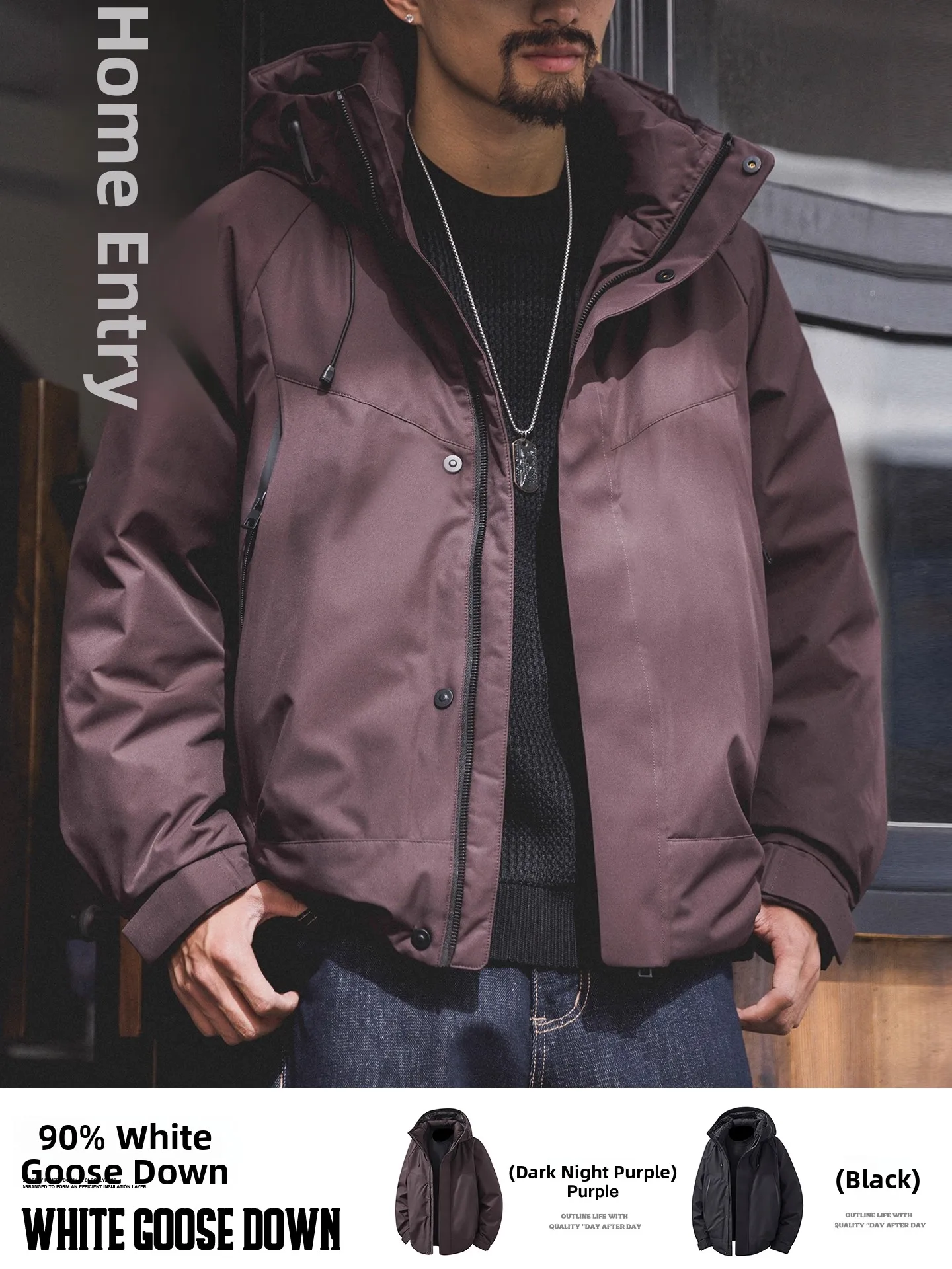 

Мужская зимняя теплая куртка большого размера с капюшоном из гусиного пуха для работы на открытом воздухе, устойчивая к ветру, новая модель