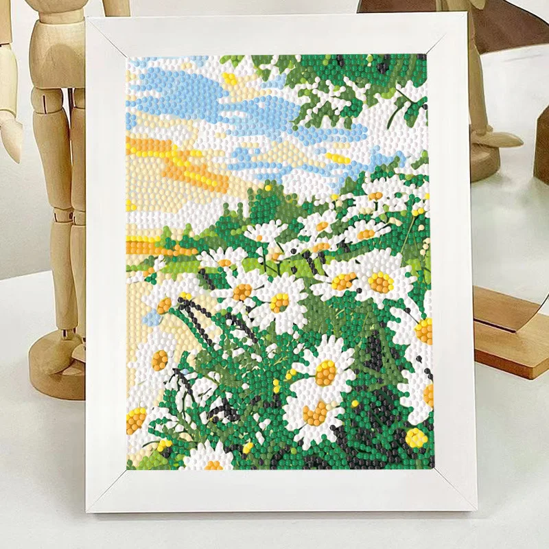 Crystal Diamond Decorative Painting 5D DIY Cross Embroidery Kit Flower Landscape Framed Room Art Painting Birthday Gift