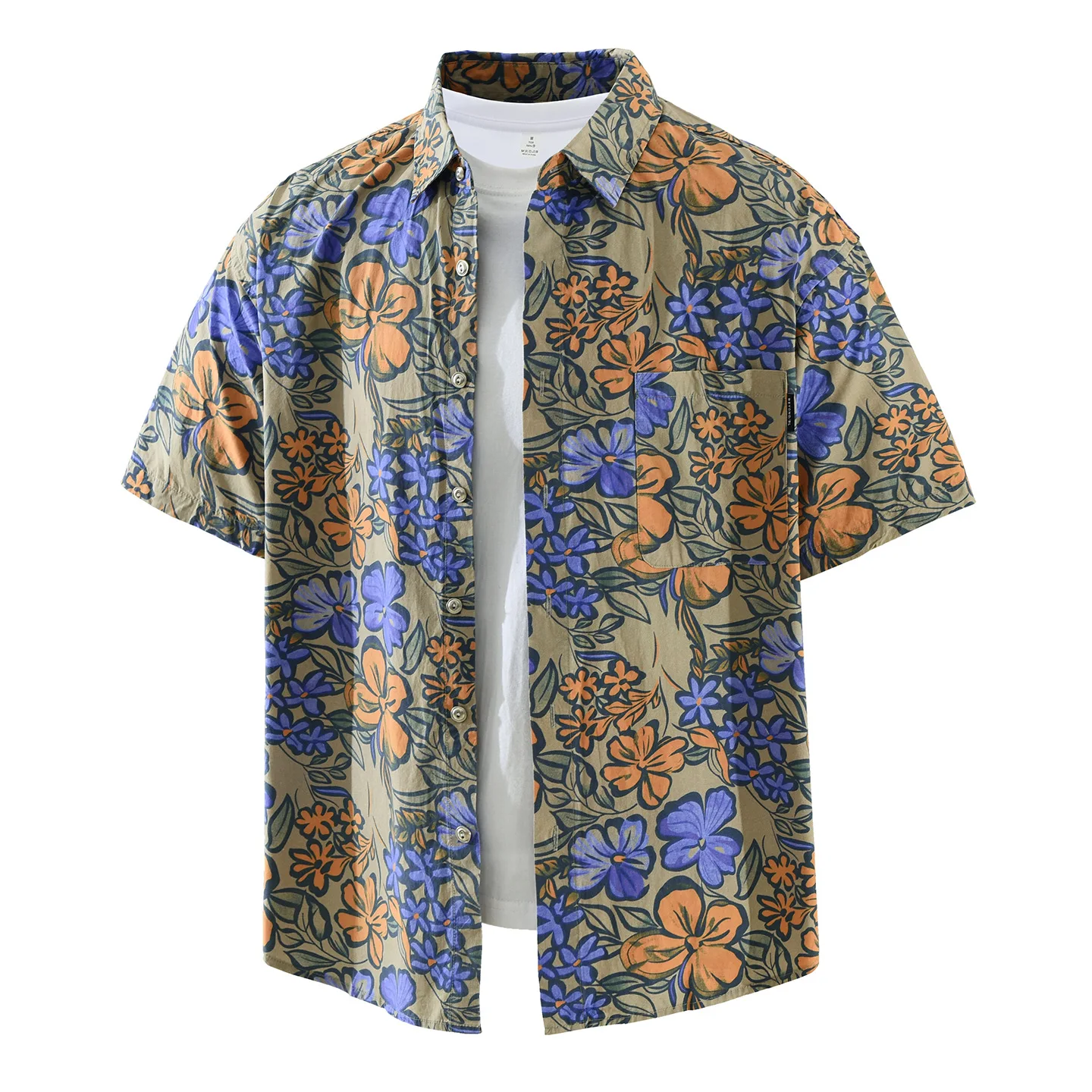 

2026 New Hawaiian Shirts Male Summer Short Sleeve Floral Shirt Men Designer Clothes Lapel Pocket Button Up Shirt Fashion Tops