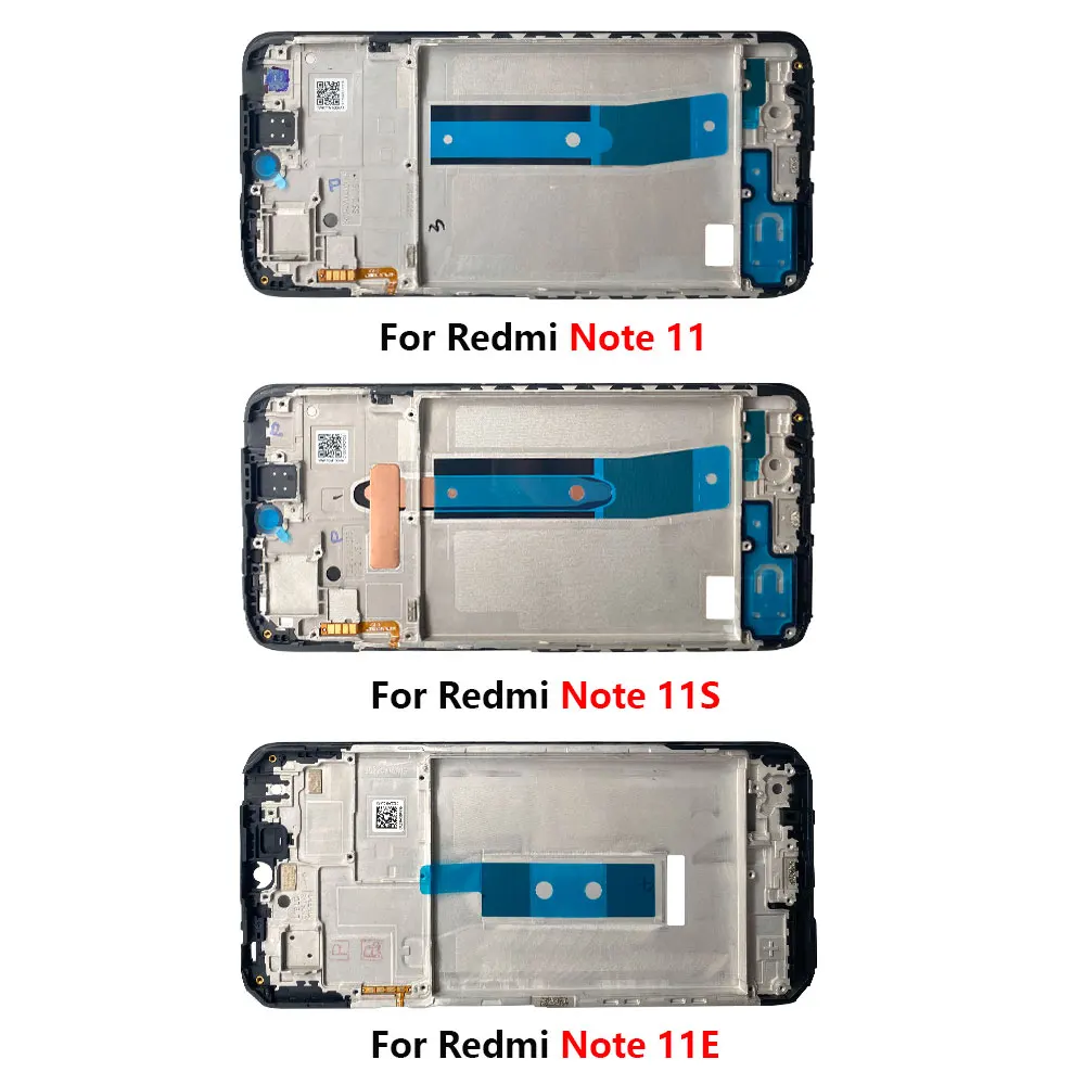 NEW Front Housing LCD Frame Screen Bezel Holder Replacement Parts For Xiaomi Redmi Note 11S 11E 11 12 Pro Plus 5G 12 4G 12S