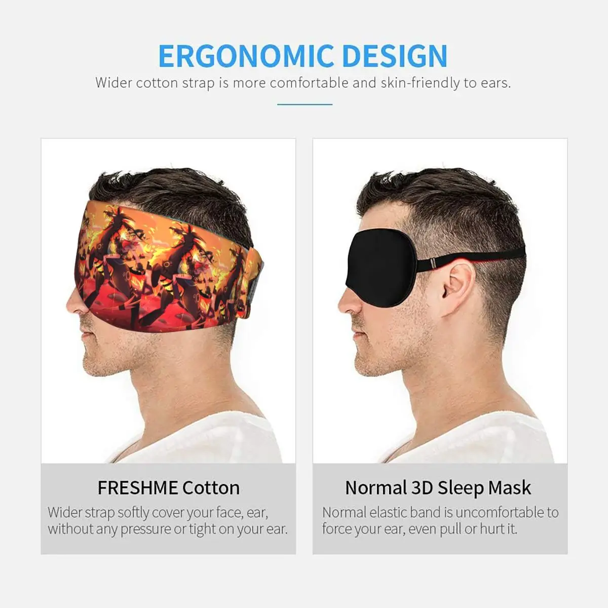 Anime Helluva Boss Striker sleep mask Light Blocking Portable Eye Cover for Girls Boys Travel Party Gift Eyeshade eyepatch view 5
