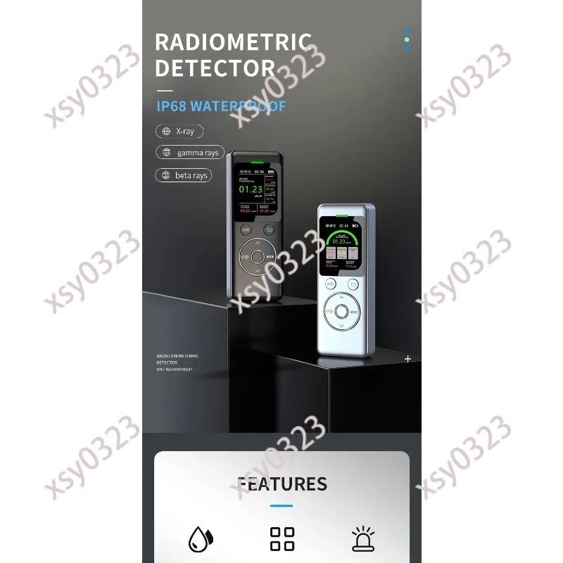 Portable Radiation Dosimeter, Waterproof GM02 Geiger Counter Detect X Γ β Ray for Home Use