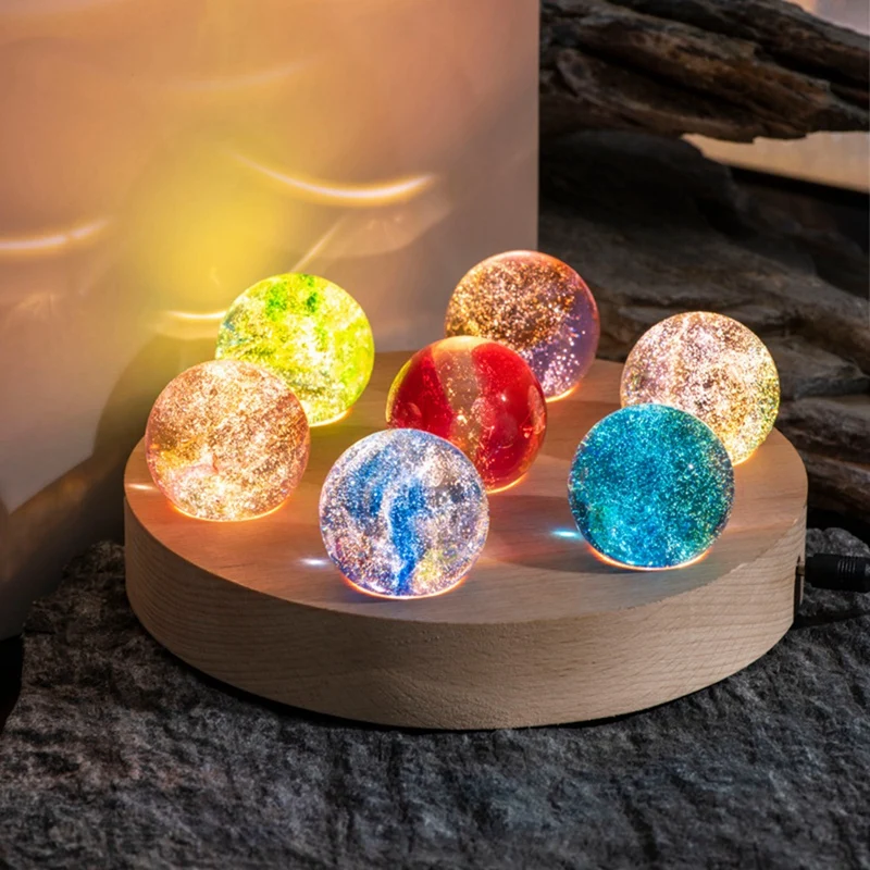 

Glass ball desktop ornamentsFantasy Colorful Glass Star Ball Luminous Planet Astronomy Planets Ball Fantastic -Decoration B